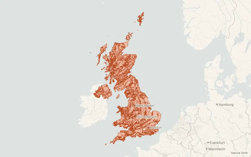 Preview map of BGS Hydrogeology 625k digital hydrogeological map of the UK