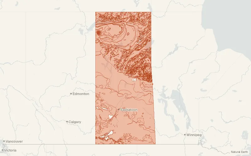 Preview map of Bedrock Geology 1:1 Million (Saskatchewan)