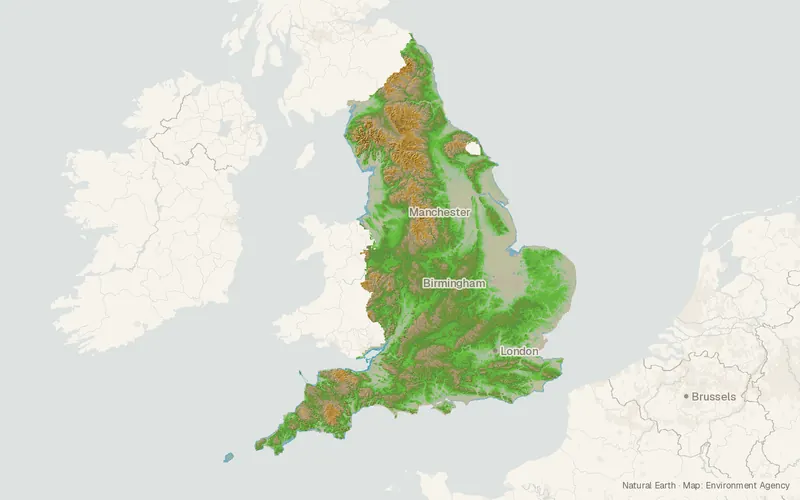 Preview map of LIDAR Composite DTM/DSM (England)