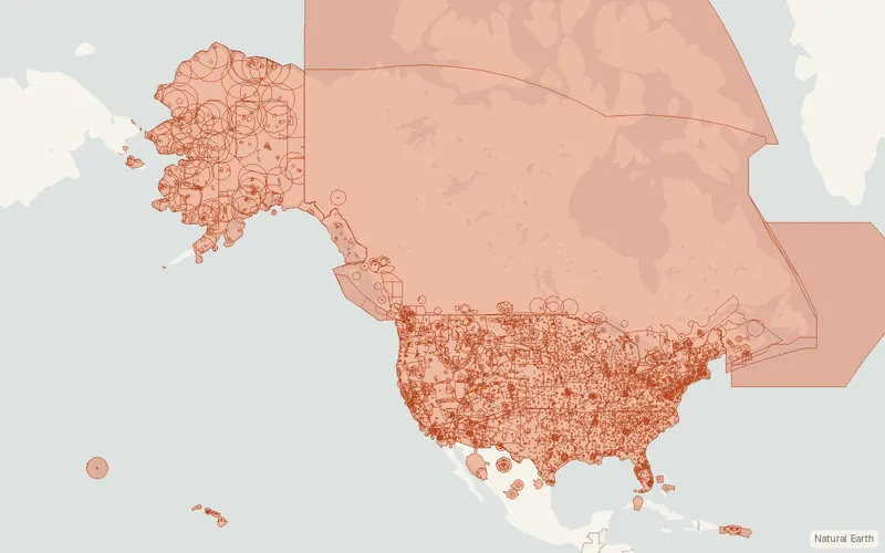 Preview map of Class Airspace (FAA Aeronautical Data)