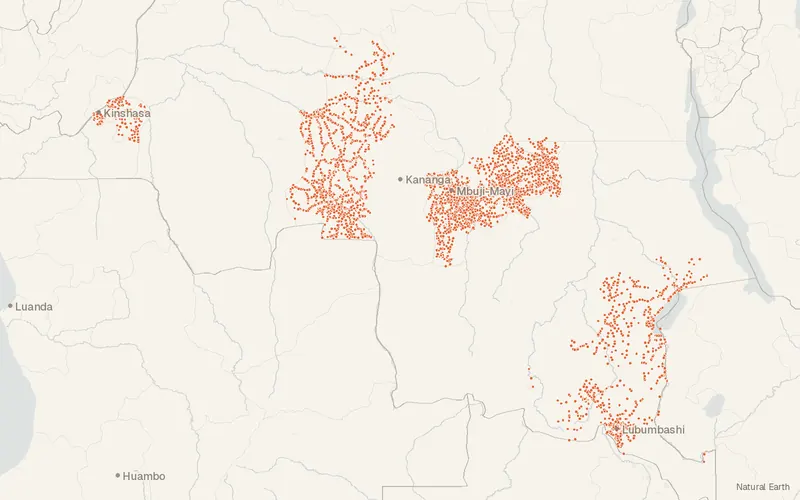 Preview map of Congo, The Democratic Republic of the – GRID3 Schools v1.0