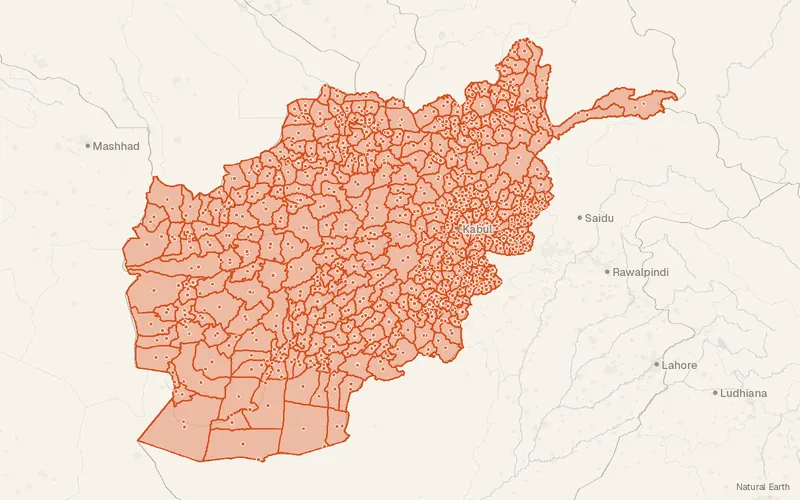 Preview map of Afghanistan – Subnational Administrative Boundaries (COD-AB)