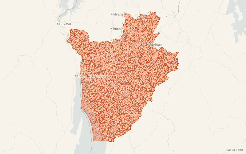 Preview map of Burundi – Subnational Administrative Boundaries (COD-AB)