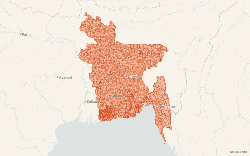 Preview map of Bangladesh – Subnational Administrative Boundaries (COD-AB)