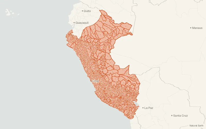 Preview map of Peru – Subnational Administrative Boundaries (COD-AB)