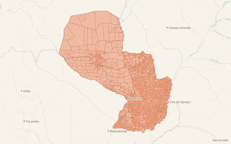 Preview map of Paraguay – Subnational Administrative Boundaries (COD-AB)