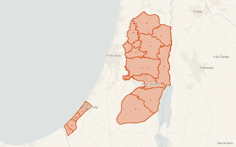 Preview map of Palestine, State of – Subnational Administrative Boundaries (COD-AB)