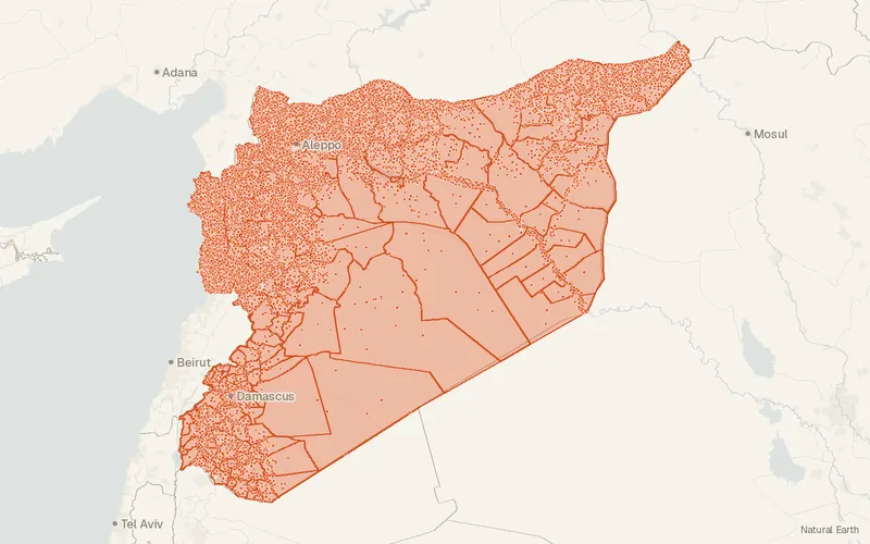 Preview map of Syria – Subnational Administrative Boundaries (COD-AB)