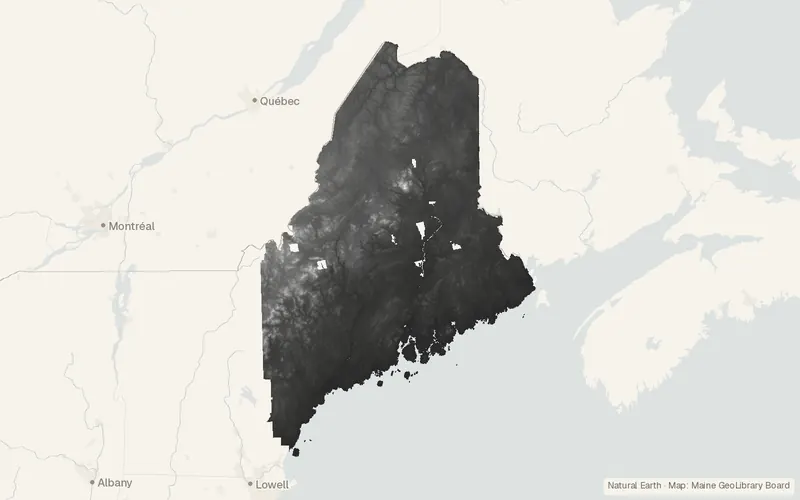 Preview map of Maine Elevation DEM Statewide