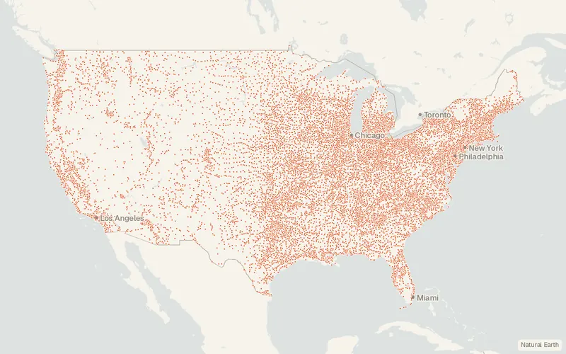 Preview map of NCES EDGE School Locations