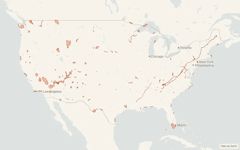 Preview map of National Park Service Sites