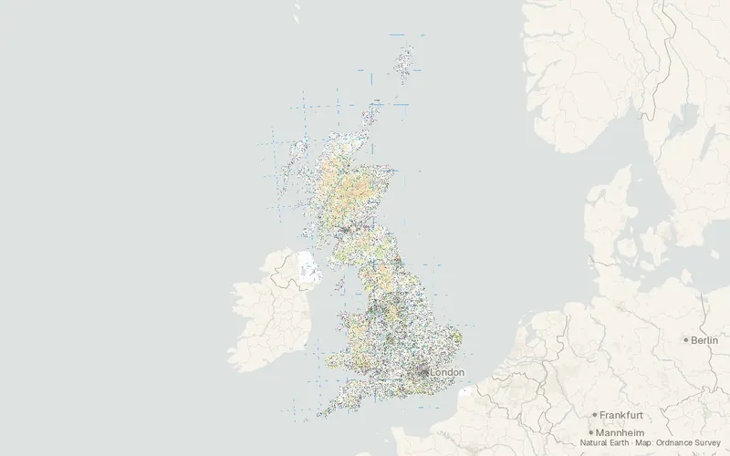 Preview map of 1:250 000 Scale Colour Raster