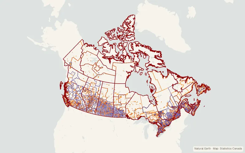 Preview map of Statistics Canada Census Boundary Files