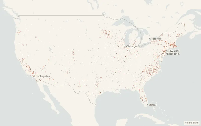 Preview map of U.S. Large-Scale Solar Photovoltaic Database (USPVDB)
