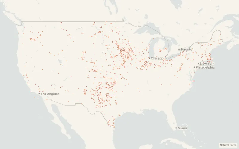 Preview map of U.S. Wind Turbine Database (USWTDB)